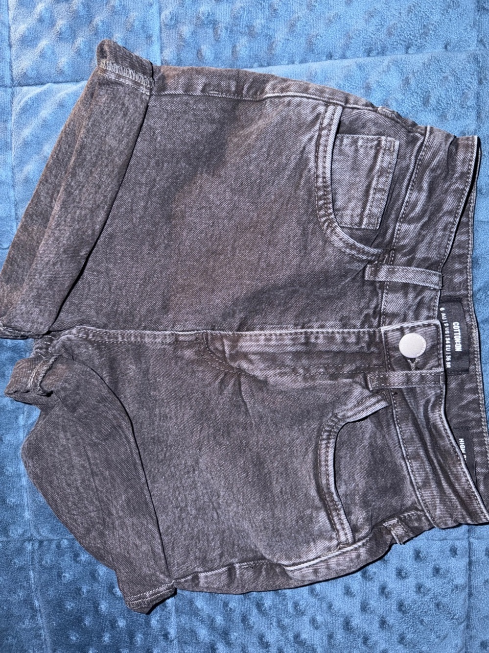 Cotton On - Black Washed Denim Jean Shorts